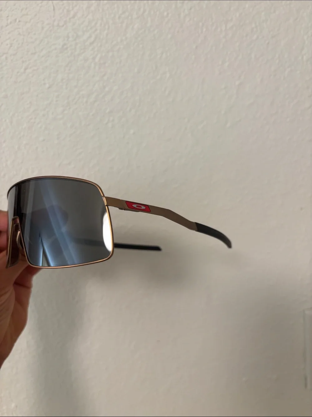 Oakley Men’s Shield Sunglasses in Bronze with Black Lens